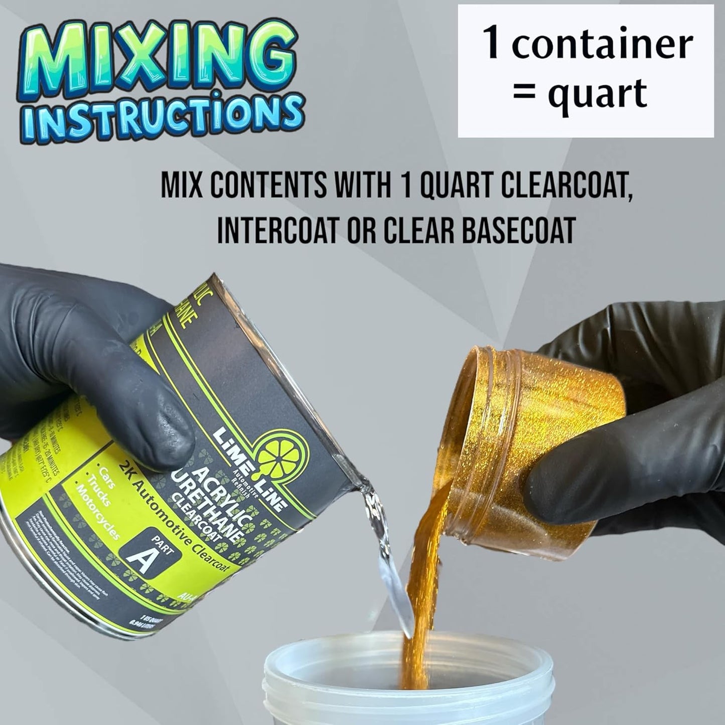 LiME LiNE Sprayable Metal Flake Paint Additive: Solvent Resistant Glitter for Automotive Custom Painting (Silver)