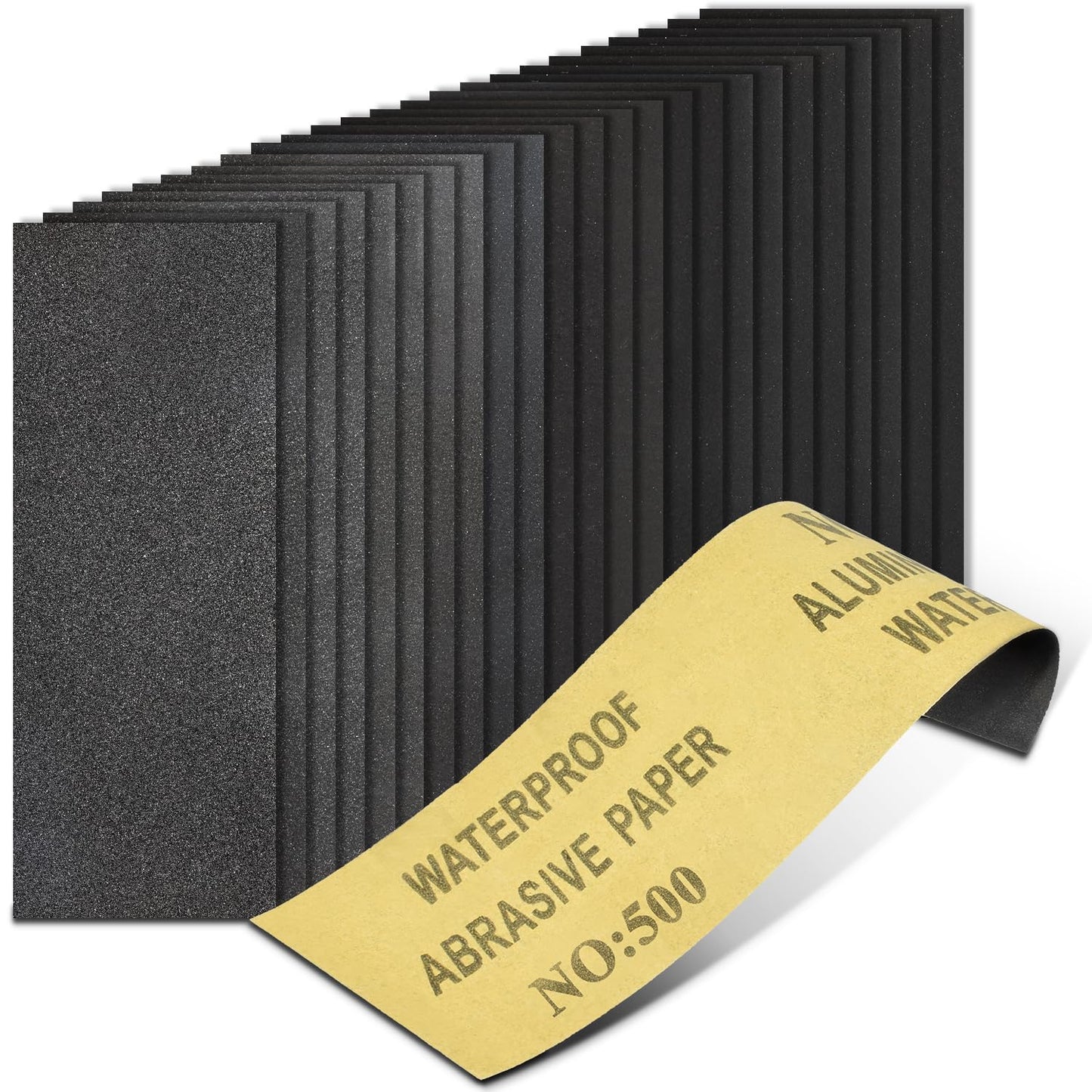 20PCS Sand Paper 500 Grit Sandpaper Sheets, 9 x 3.6 Inch Wet Dry Sandpaper Sheets, Sand Paper for Metal, Wood Furniture, Automotive and Crafts