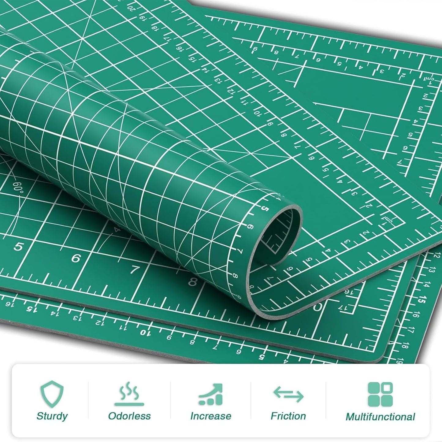 DIYSELF Cutting Mat - 12in18in, Self Healing, Double Sided, A3, Rotating, Ideal for Crafts, Sewing, Quilting
