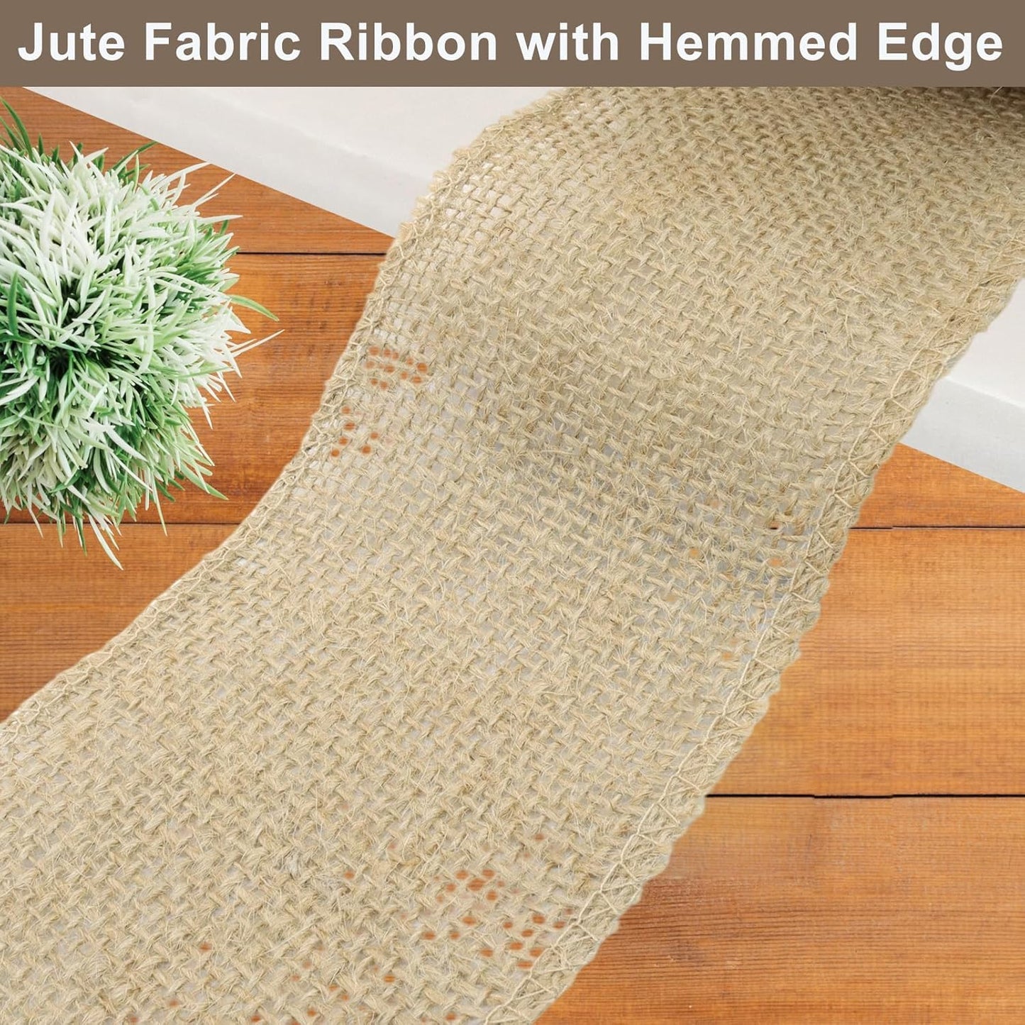 3" Wide Natural Burlap Fabric Roll - 10 Yards Jute Ribbon for Gift Wrapping, Wedding Decorations, Rustic Crafts, Wreaths & Home Decoration (8cm Wide)