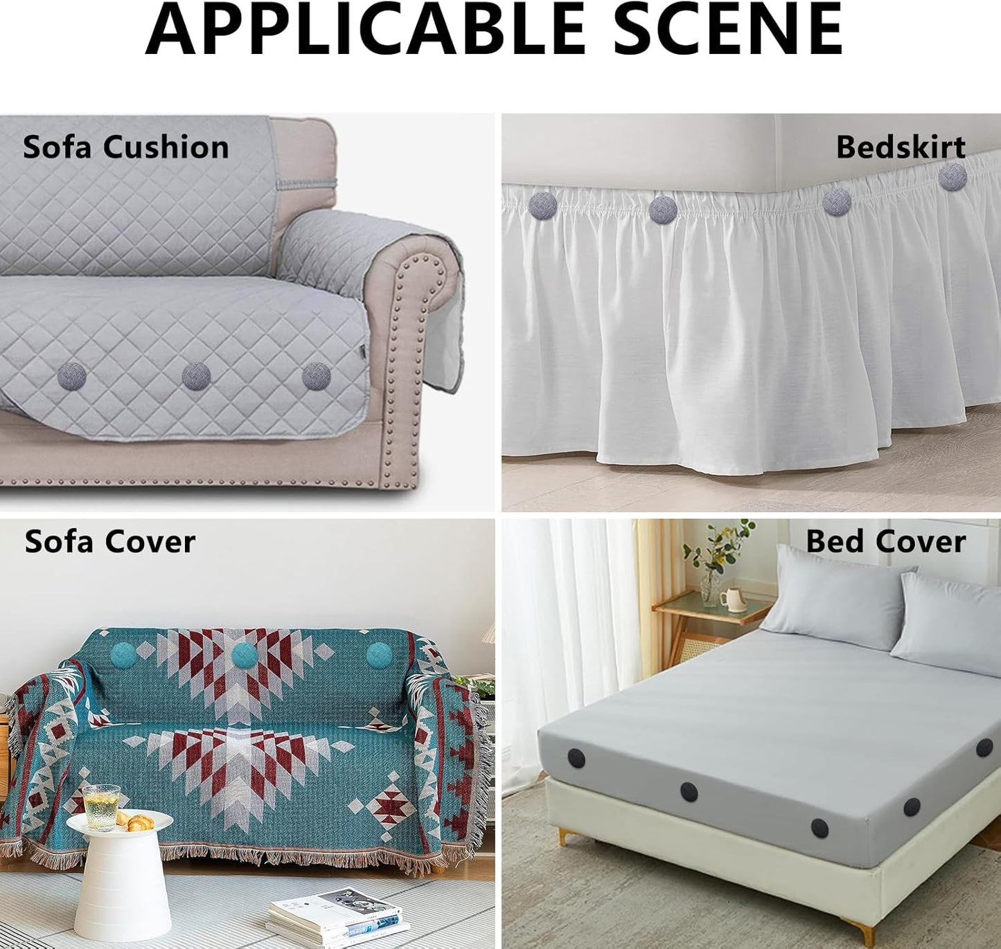 12 Colors Fabric Covered Button Twist Pins Dust Ruffle Pins- for Sofa，Upholstery，Armchair Caddies, Armrest Covers,Bed Skirts, Slipcovers, Headliners (Dark Grey, 12)