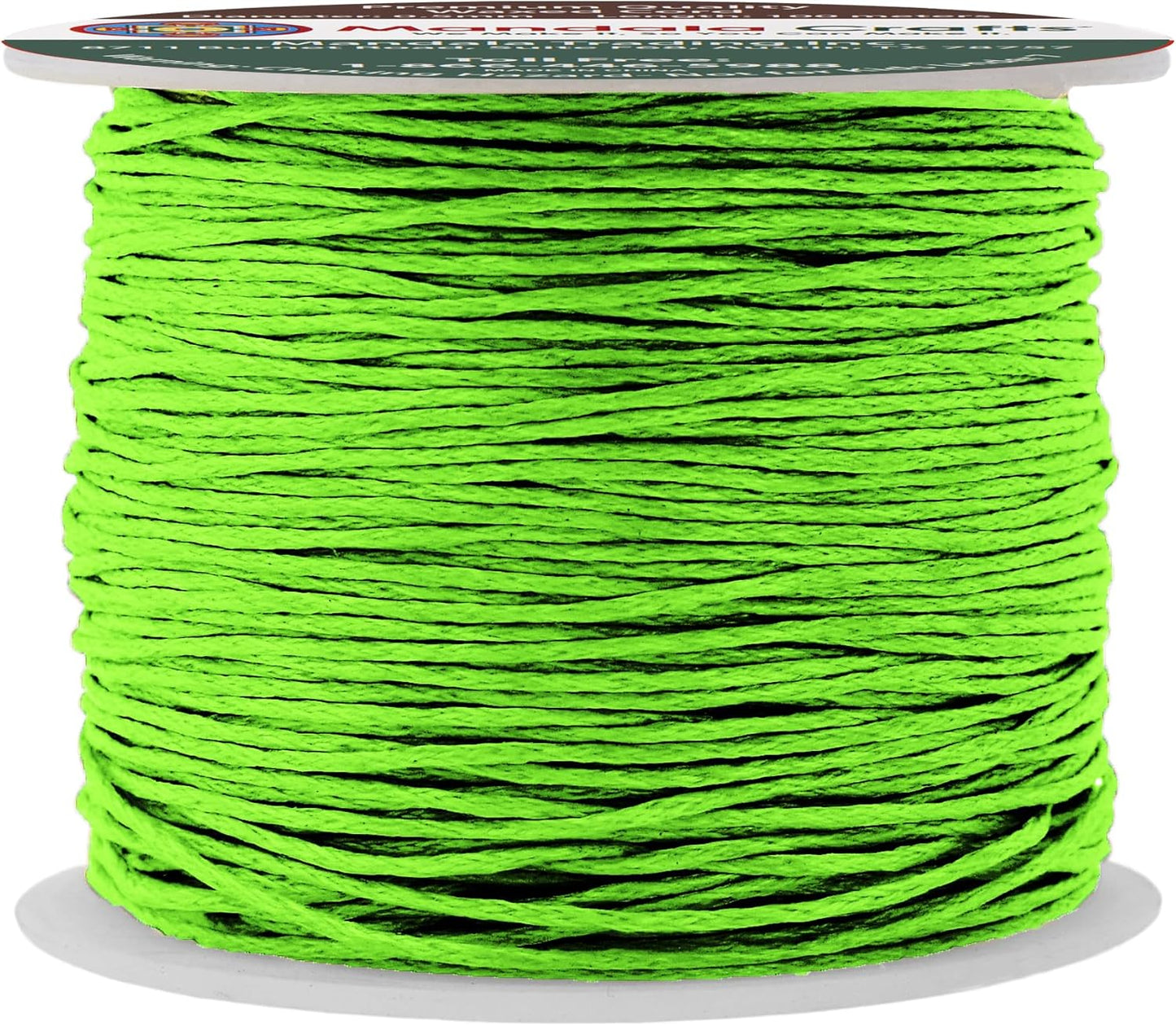 Mandala Crafts 0.5mm 109 Yards Lime Green Cotton Waxed Cord for Jewelry Making Bracelet Cord Waxed String - Beading String Thread Jewelry Cords for Necklaces String