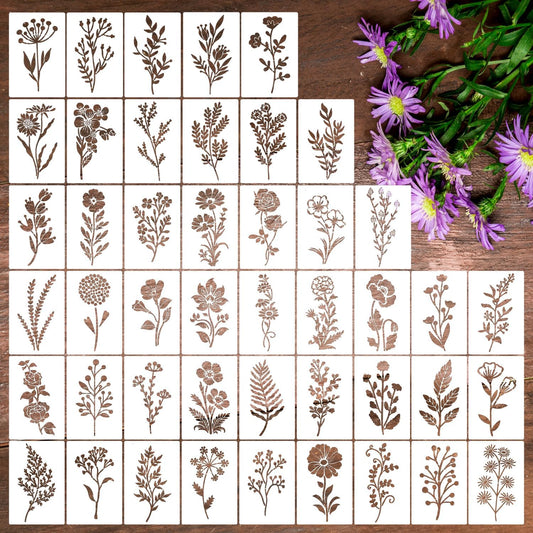Floral Stencils for Crafts Reusable Flower Stencils for Painting on Walls Wildflower Stencil