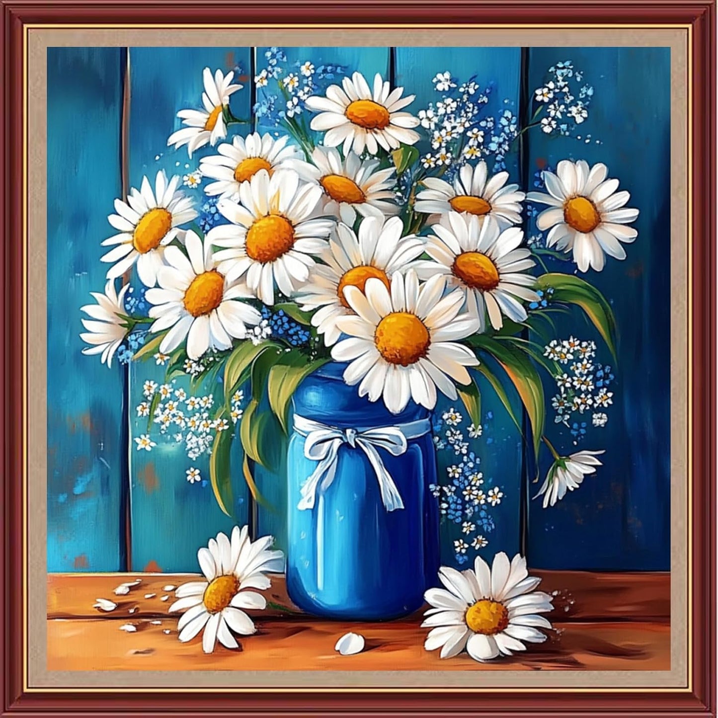 DMCXART Counted Cross Stitch Kits for Adults Needlepoint Kits Unprinted Cross Stitching Embroidery Kit 11CT Cross Stitch Supplies-Beautiful Flower vase 18x18 inch