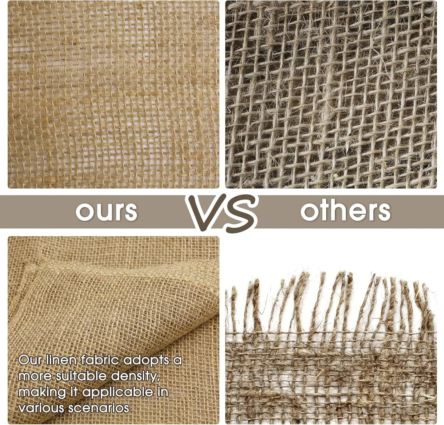 Burlap Fabric - Garden Burlap Fabric Roll Natural Jute Outdoor Fabric Burlap Weed Barrier Trees Trunk Wrap for Crafts Farmhouse Gardening Table Decor for Crafts (19.7" x 15 Feet)