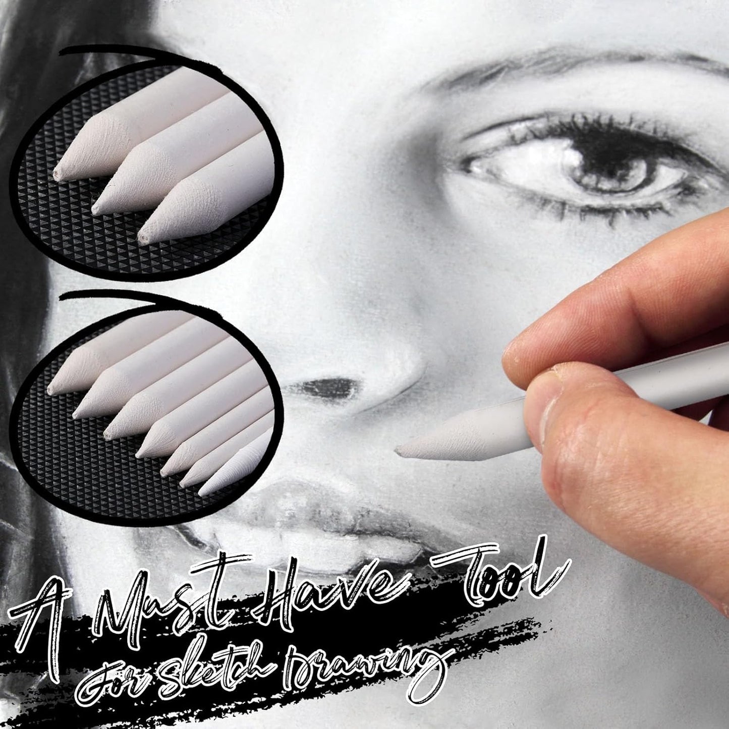 Fulmoon 288 Pcs Blending Stump and Tortillion Set Paper Art Blenders Blend Stumps for Drawing Shading Drawing Supplies Pencil Sketch Paint Tools for Student (Assorted,Mixed Sizes)