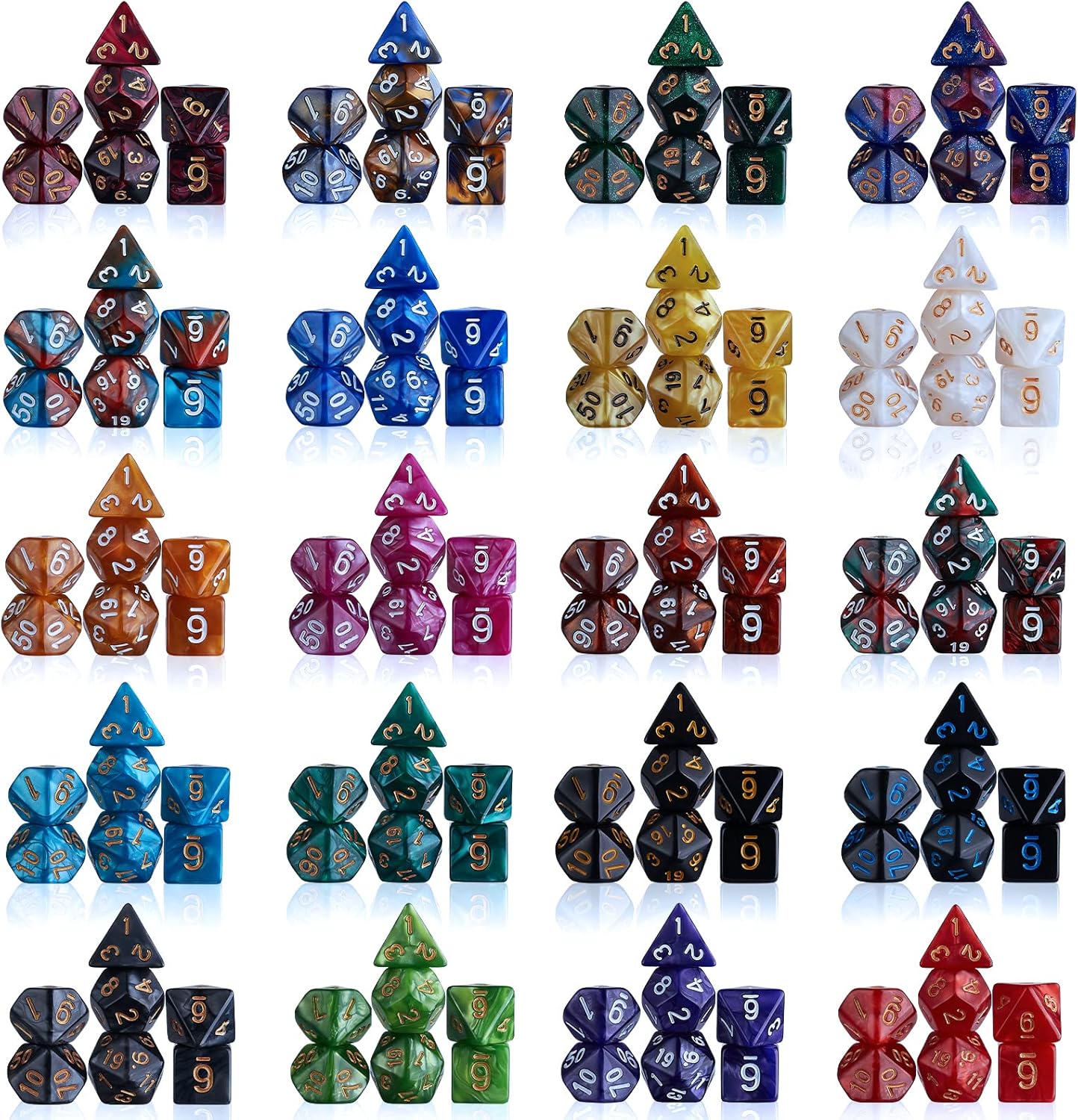 CiaraQ DND Dice Sets - 26 X 7 Polyhedral Dice (182pcs) with a Large Drawstring Bag Great for Dungeons and Dragons, Role Playing Table Game.