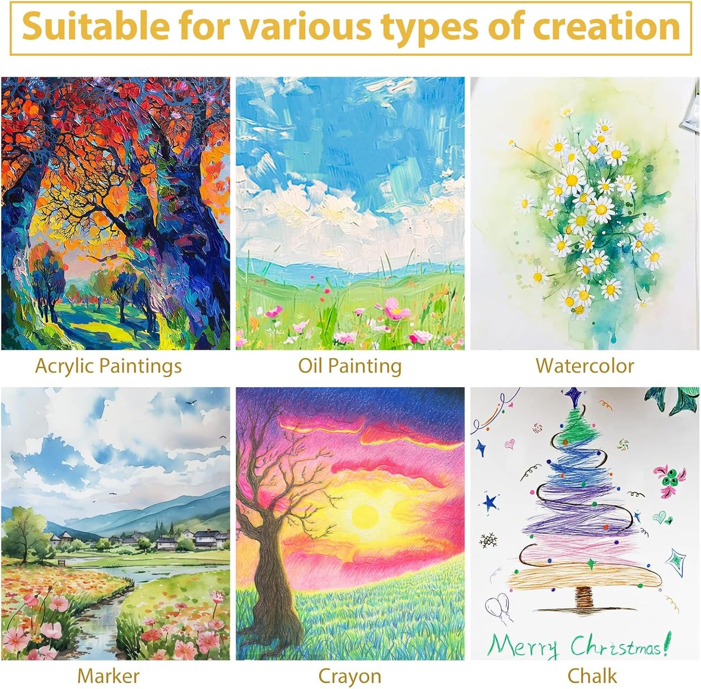 ESRICH Canvases for Painting 8x10, 160 Pack Canvas Boards for Painting Cotton Primed Acid Free Blank Canvas Panels for Oil Paint, Watercolor, Acrylic Paint, Gouache and Tempera.