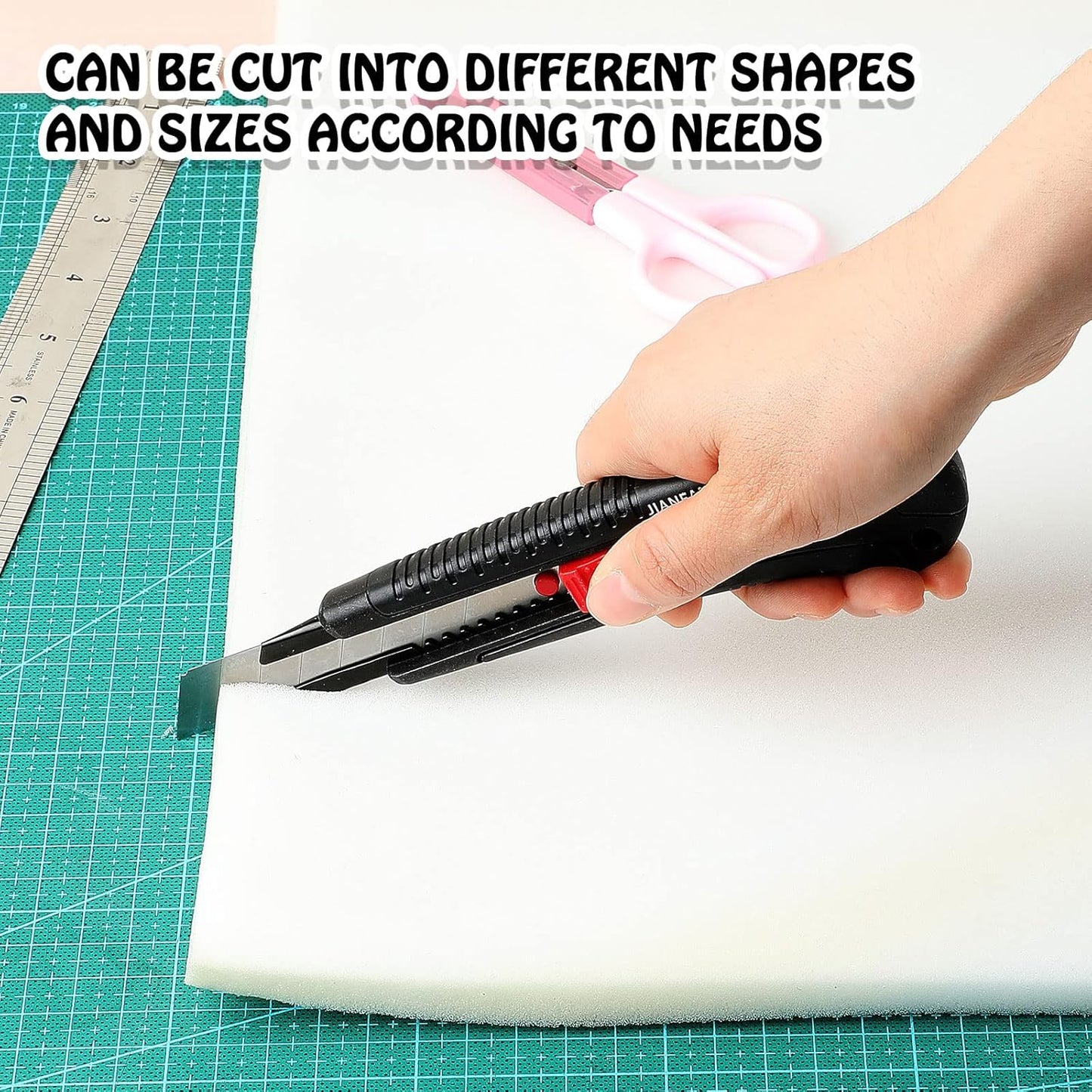 Amylove Polyurethane Foam 24" x 72" High Density Cushion Upholstery Foam Sheet for Seat Replacement DIY Projects Chairs Headboards Sofas Home(1" x 24" x 72",White)