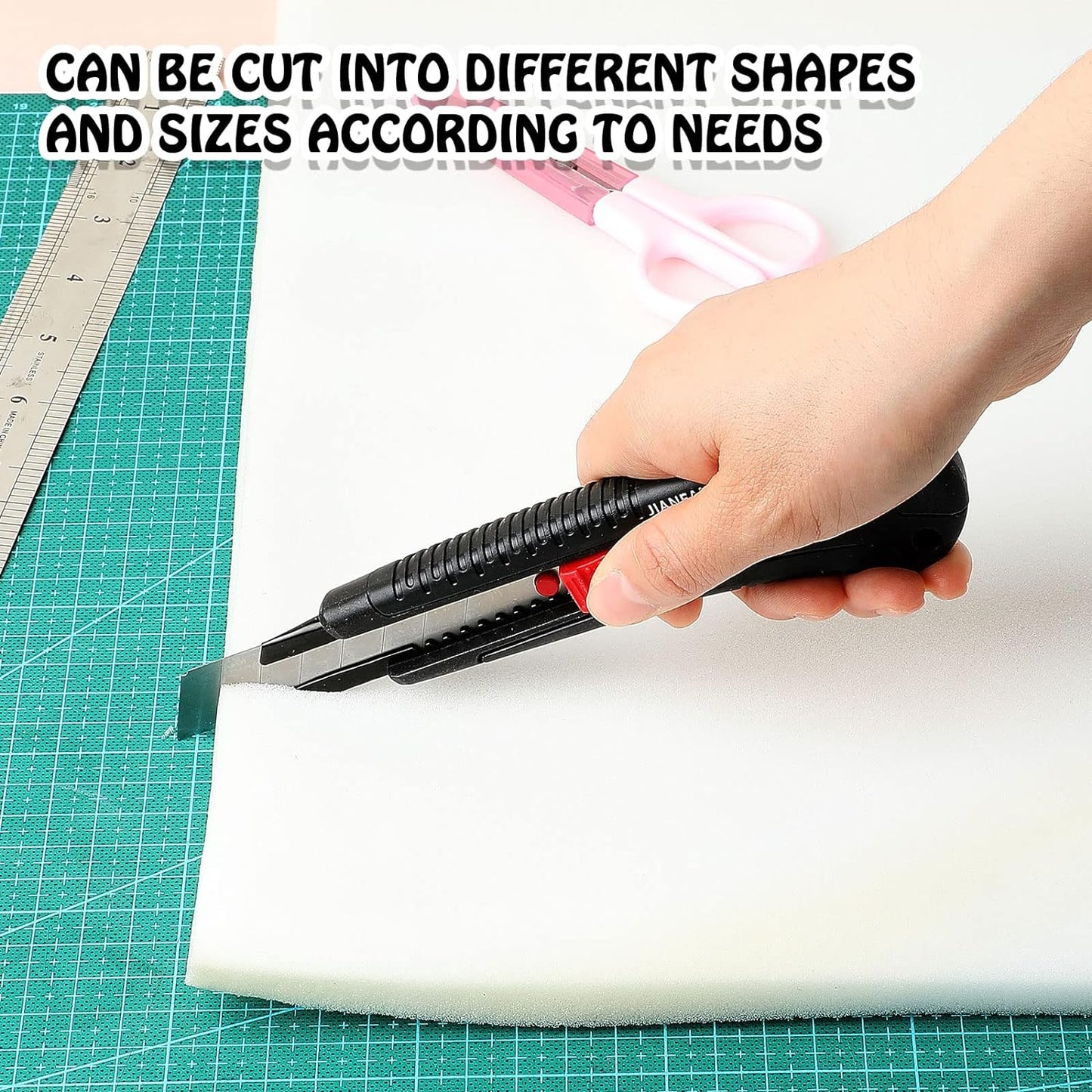 Amylove Polyurethane Foam 24" x 72" High Density Cushion Upholstery Foam Sheet for Seat Replacement DIY Projects Chairs Headboards Sofas Home(1/2" x 24" x 72",White)