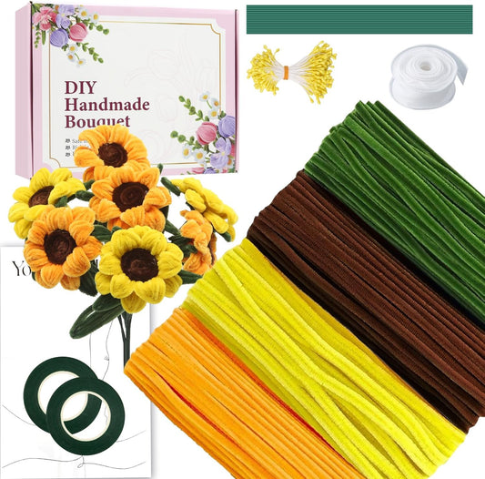 400 Pcs Pipe Cleaners Craft – 4 Colors Chenille Stems for Crafts, DIY Art Supplies, Fuzzy Sticks for Crafting Flowers, Wedding & Valentine's Day Decorations, Kids School Craft Kit