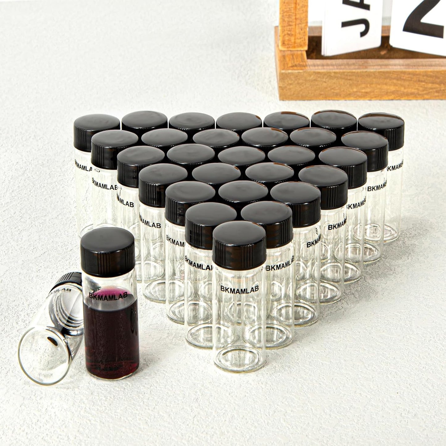 20ml Clear Small Glass Vials 30pcs with Screw Caps(30pcs)