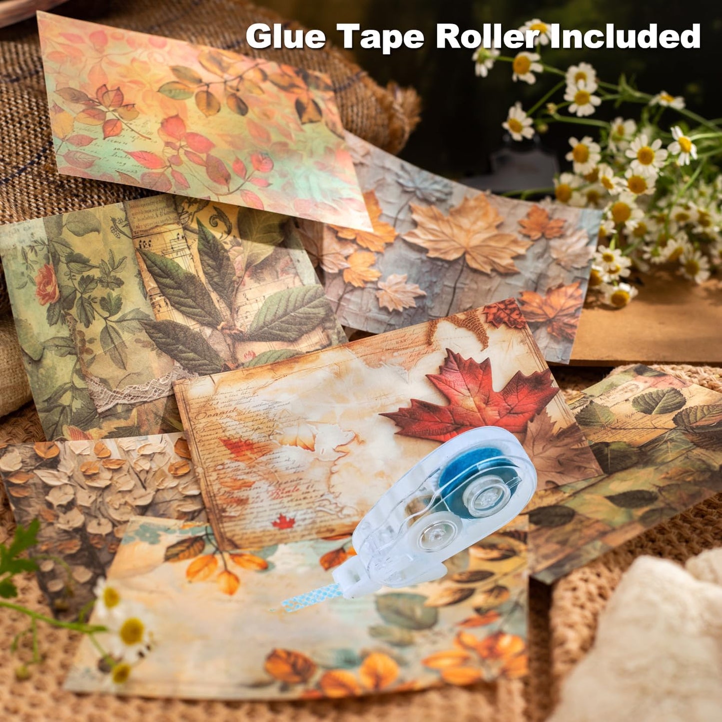 Leaf Scrapbook Paper Set, 180 PCS Vintage Botanical Ephemera for Junk Journaling, Scrapbooking, DIY Crafts, and Art Supplies