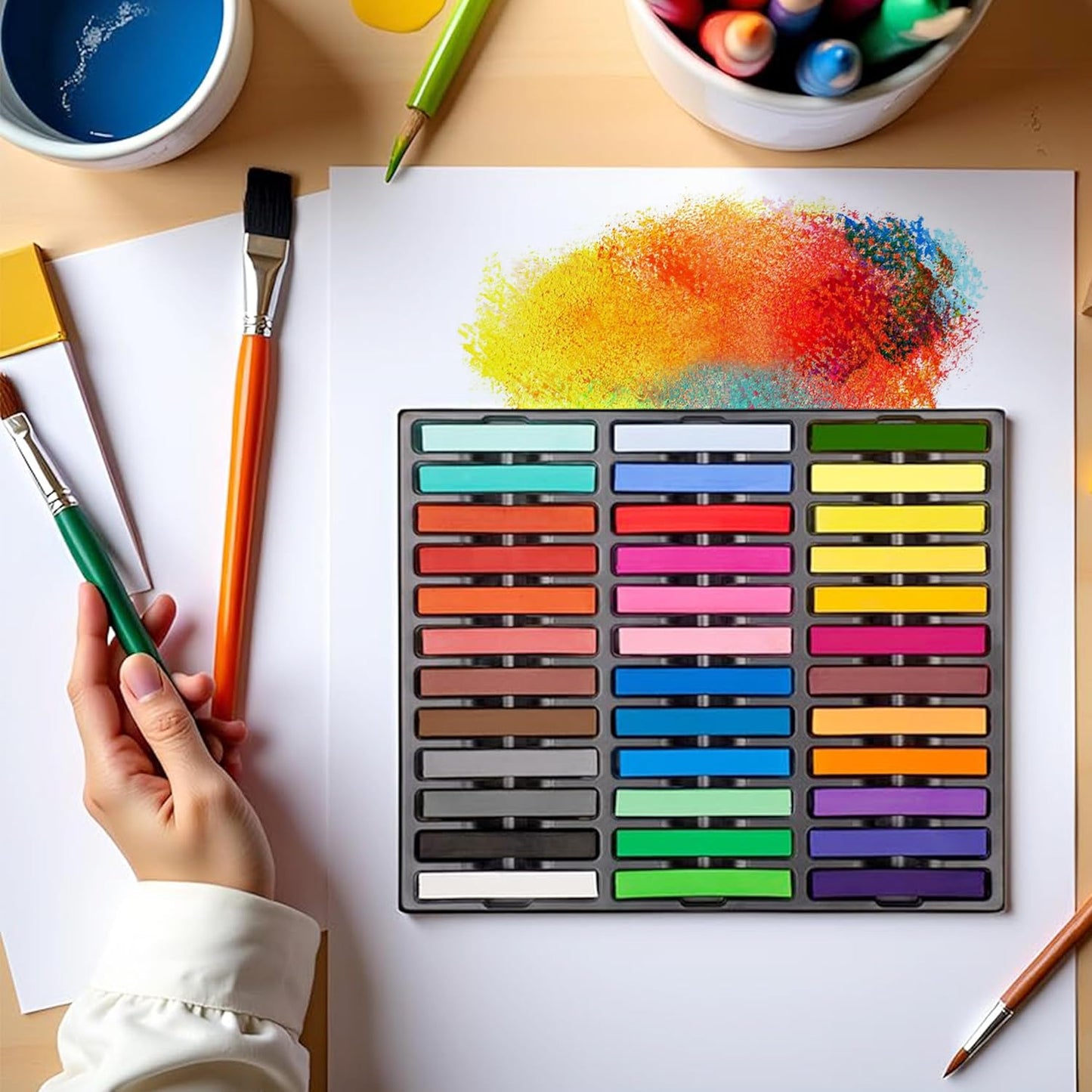 Soft Pastel Sticks, 36 PCS Vibrant Colors Chalk Sticks for Artists, Pastels Art Supplies for Drawing, Blending, and Shading