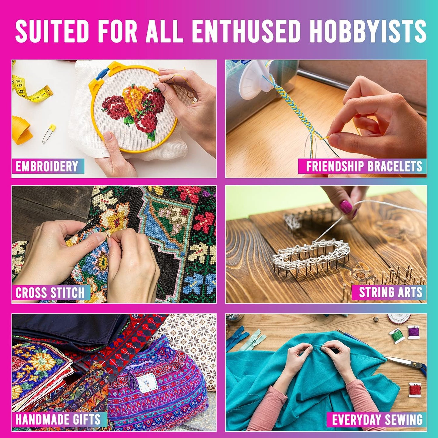 The Original 108-Color Embroidery Floss Kit – 99 Cotton & 9 Metallic Threads with DMC Color Coding – Perfect for Cross Stitch, Friendship Bracelets, String Crafts, and Embroidery Thread Organizer Box