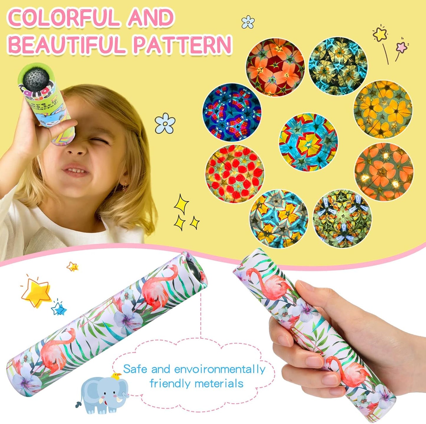 15 Pcs Classic Kaleidoscopes Kids Birthday Party Favor Old Fashioned Vintage Educational Toys Stocking Stuffers Goodie Bag Fillers for Classroom School Return Gifts Carnival Prizes (Cartoon Style)