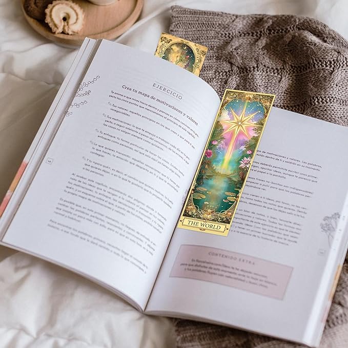 60 Pcs Tarot Gothic Bookmarks Set, Vintage Fantasy Double-Sided Matte Paper Book Marks Featuring Tarot Artwork, Aesthetic Page Marker Clips for Reading Women Teens Adults Birthday Christmas Gifts