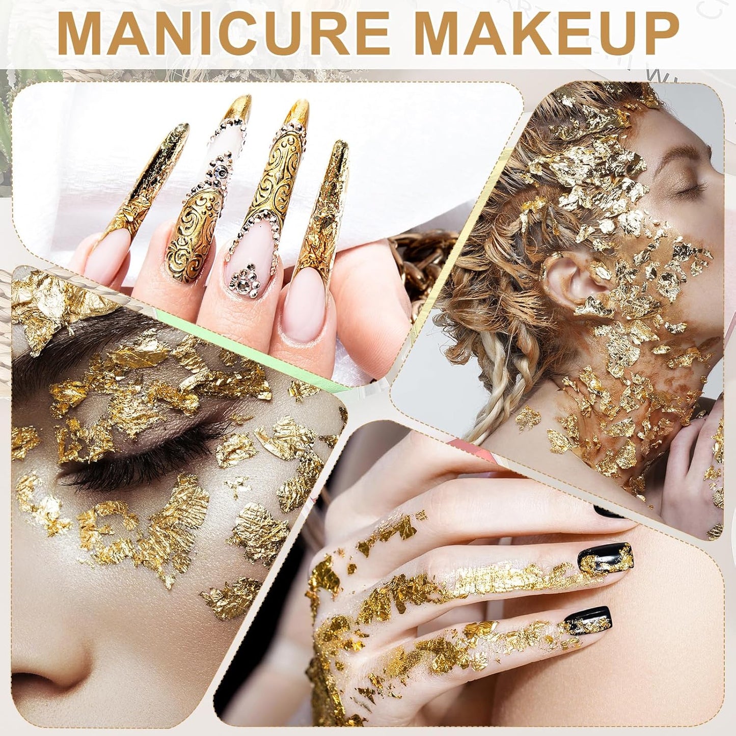 PATIKIL Gold Leaf Sheets for Art 3.7" x 3.4", 100 Pcs Gold Foil Sheet Metallic Leaf Papers for DIY Crafts Resin Furniture Nails Paintings Home Decoration, Green