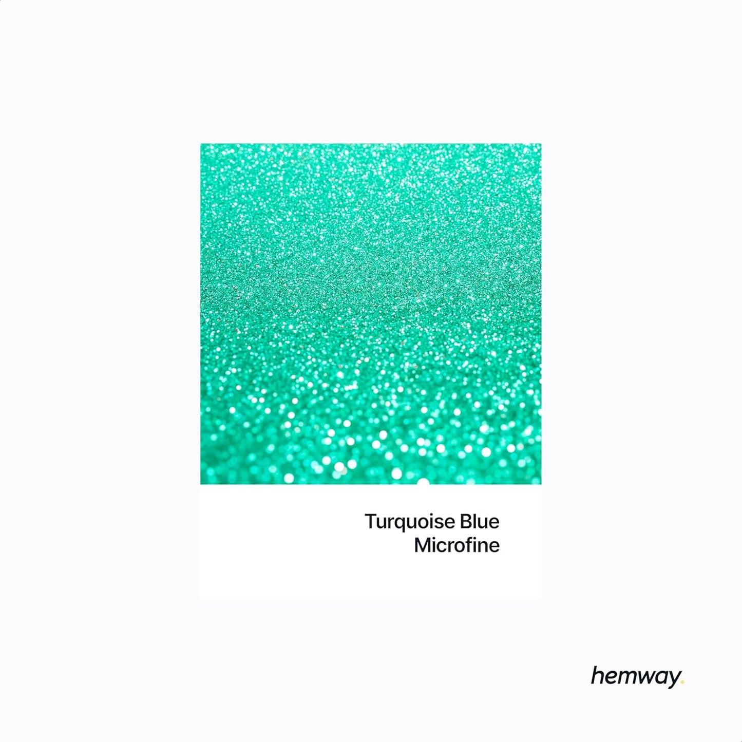 Hemway Polyurethane & Epoxy Resin Glitter 100g / 3.5oz Metallic Crystal Flake Additive for Flooring Jewelry Tumblers Glass Pigment - Microfine (1/256" 0.004" 0.1mm) - Turquoise Blue