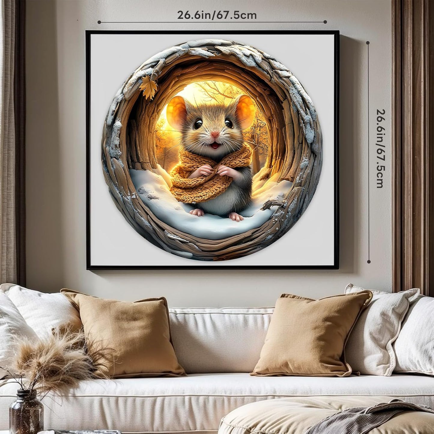 Round Puzzles for Adults 1000 Pieces, Hard Difficult Challenging Puzzles for Adults, 3D Cave Mouse Jigsaw Puzzles 1000 Pieces for Seniors, 3D Visual Flat Puzzle (26.6 x 26.6in)