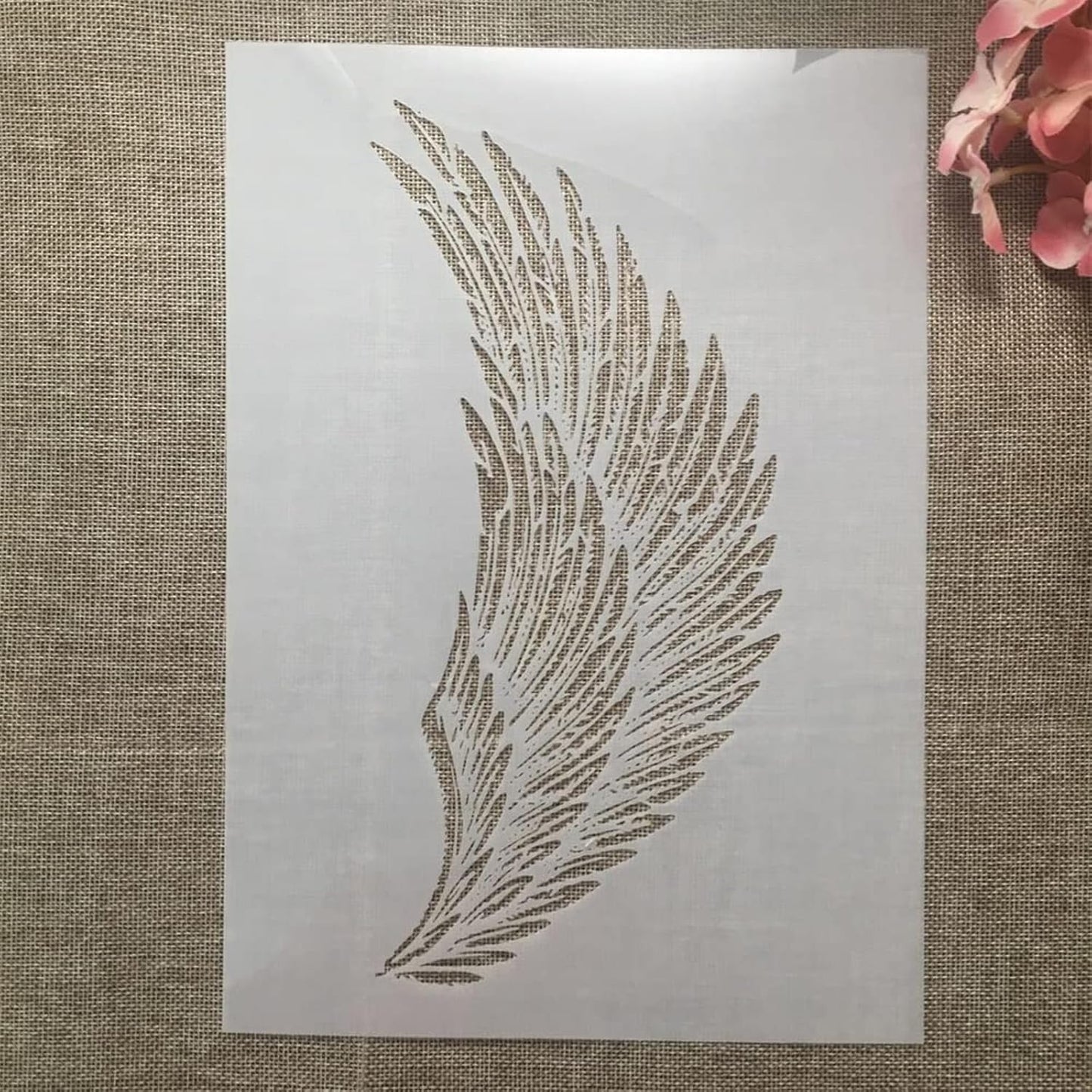 TIAMECH A4 Reusable Wing Stencil for Painting - Eagle Angel Wing Layering Template, DIY Wall Art, Wood Furniture, Scrapbook & Crafts (8.3x11.7inch)