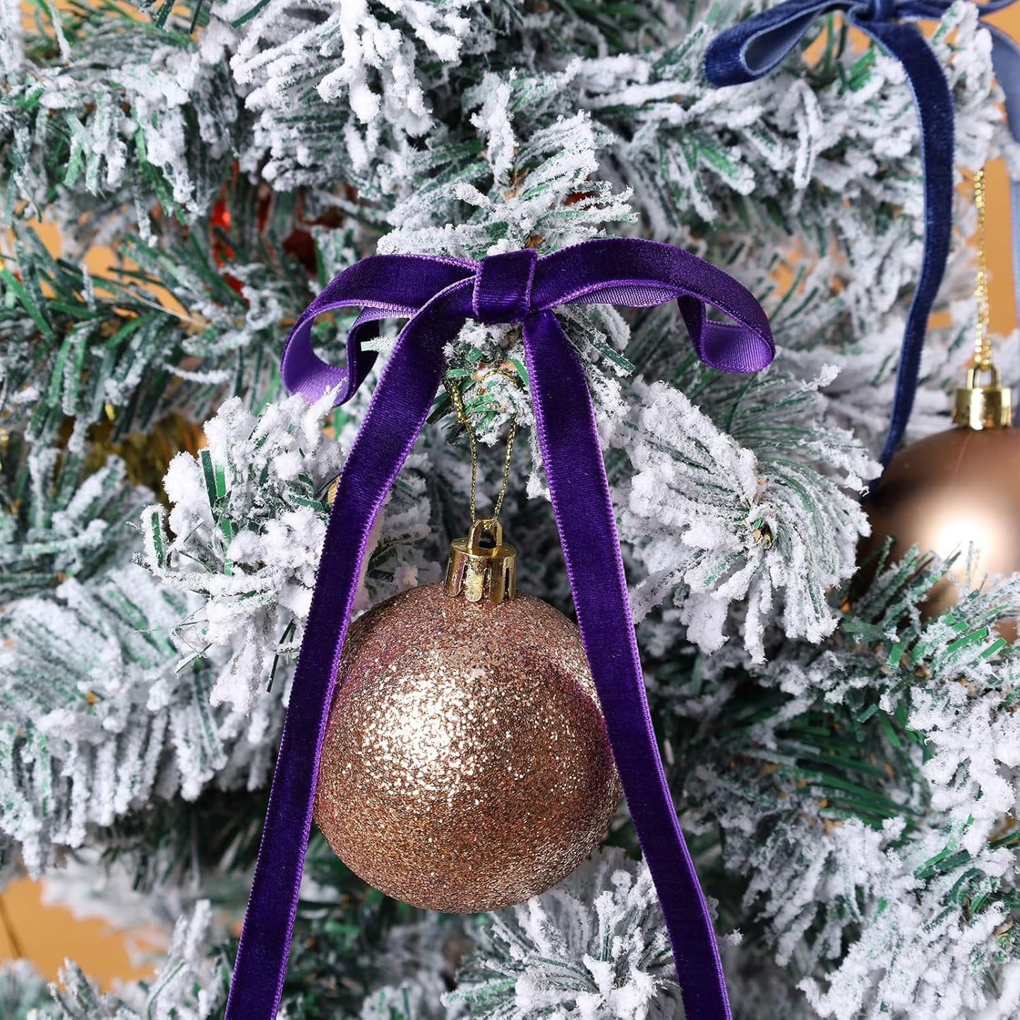 LaRibbons Thin Velvet Ribbon 1 Inch x 25 Yards, Purple Velvet Ribbon for Christmas Tree, Gift Wrapping, Wreath Bow, Outdoor Decoration