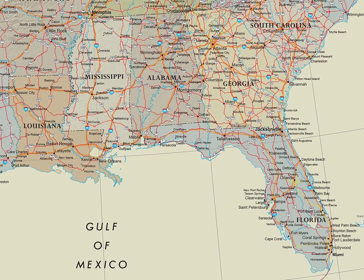 24x36 United States, USA Contemporary Premier Wall Map Poster (24x36 PAPER)