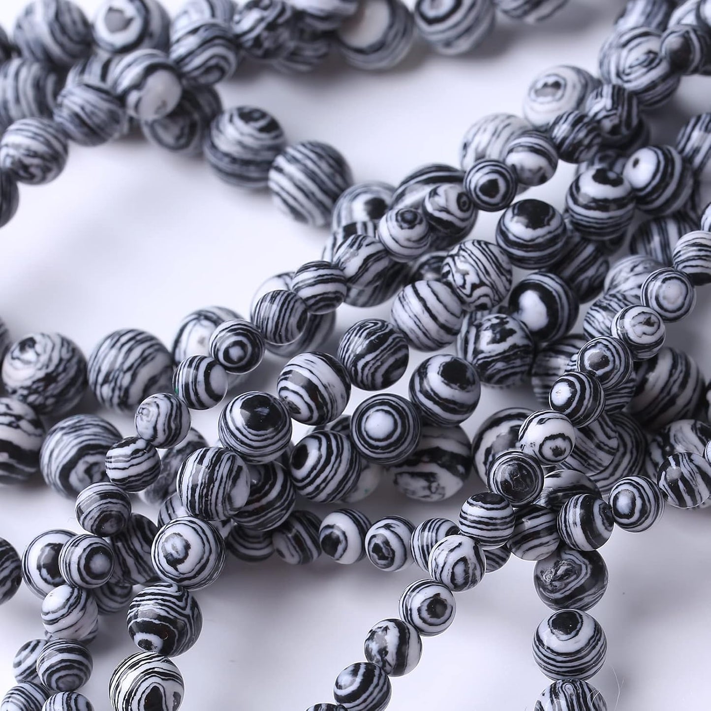 48PCS 8MM Black Malachite Beads Stone Beads Energy Healing Beads for DIY Jewelry Bracelet Necklace Making for Jewelry Making15Inch