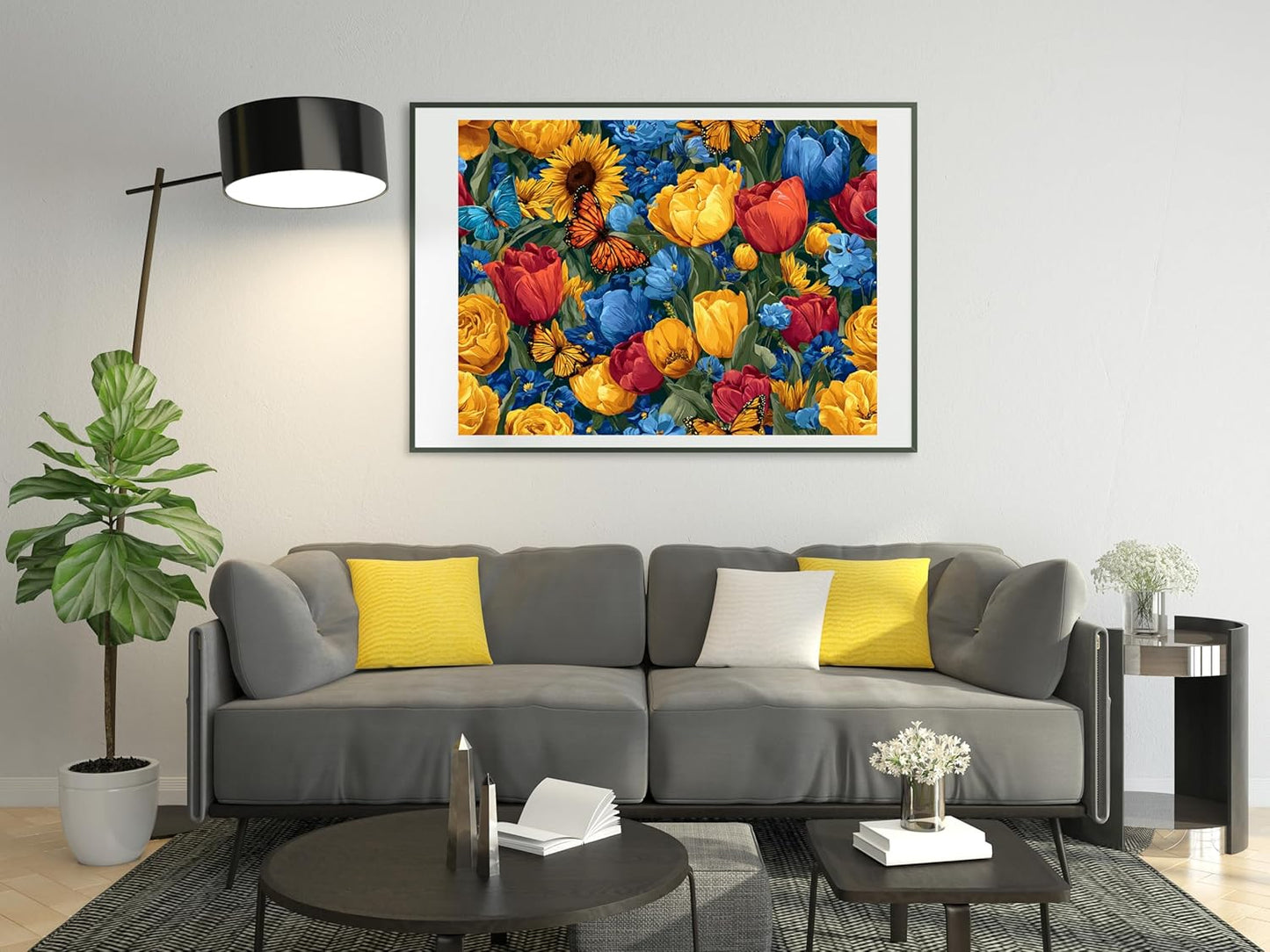 Moohue 14ct Counted Stamped Cross Stitch Kits for Adults Printed Flowers Cross Stitch Patterns Art Crafts Cross Stitch Supplies (Flowers 15)