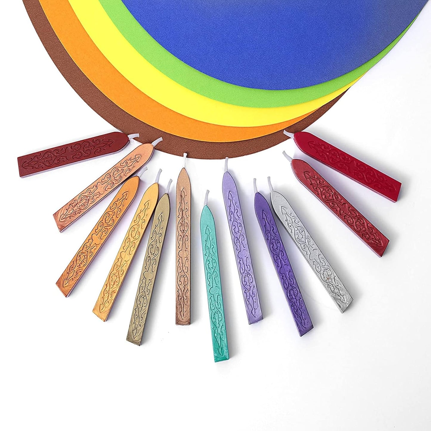 12 Pieces Sealing Wax Sticks with Wicks for Letter Seal Wax Stamp,Wedding Invitations, Packaging Decoration,Christmas Gift Ideas (Color)