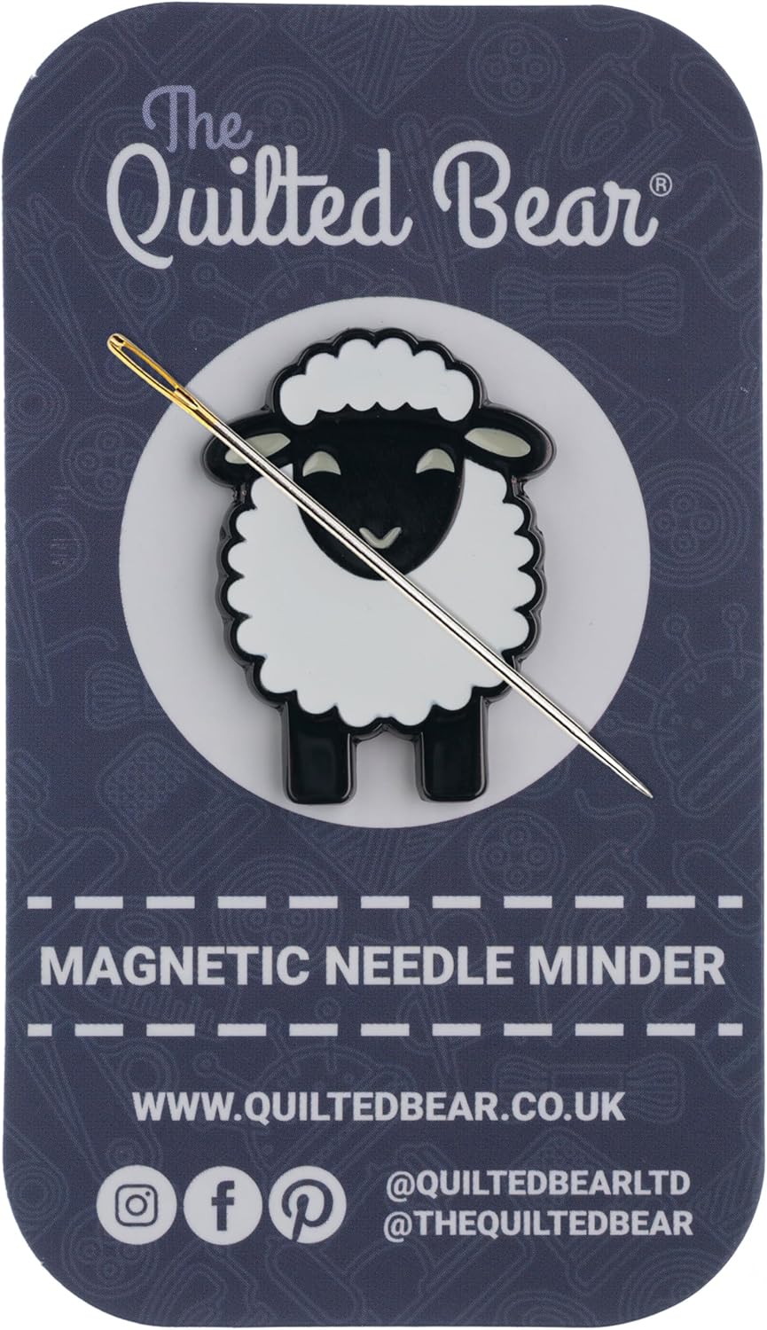 The Quilted Bear Needle Minder - Needle Minder Magnet for Keeping Sewing & Embroidery Needles, Cross Stitch Needles Safe - Stress Free Stitching Cross Stitch Supplies & Embroidery Supplies (Sheep)