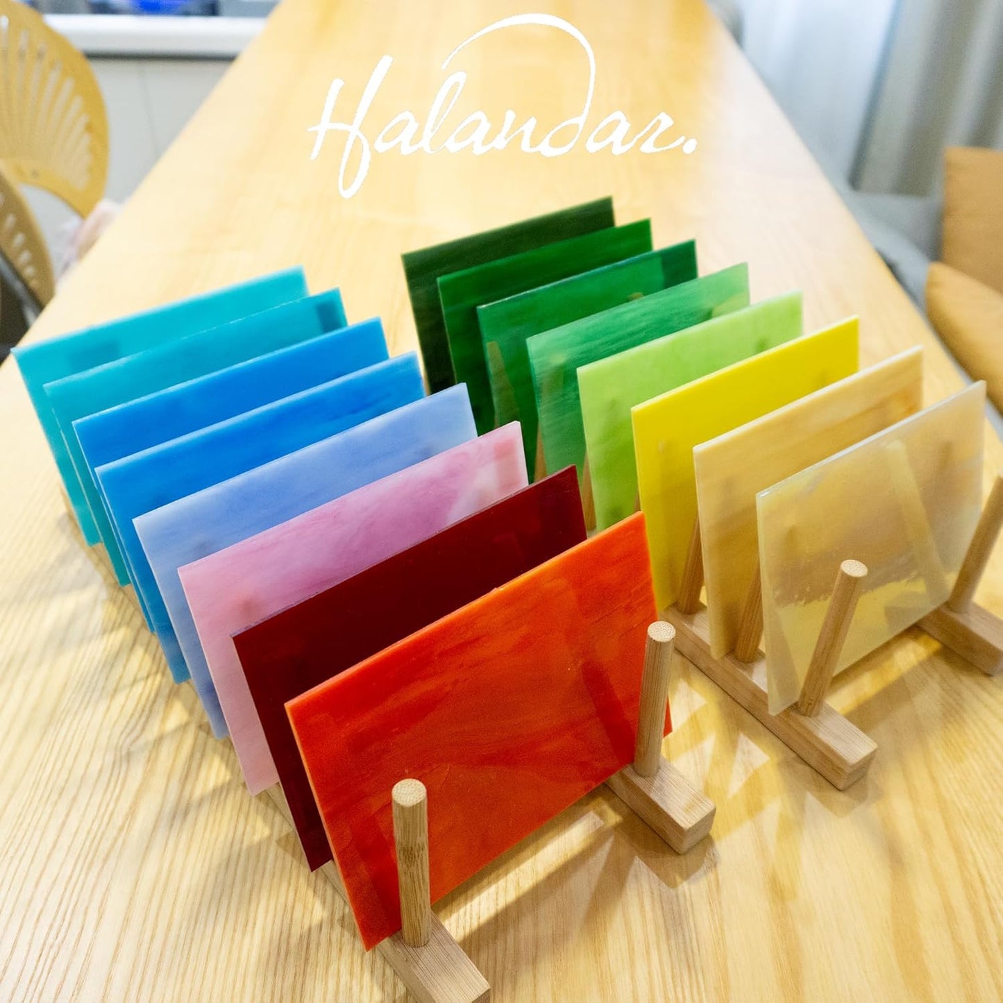 16 Sheets 4x6 in Iridescent Stained Glass Sheets, Glass Cathedral Art, Mosaic Glass, Supplies with Copper Foil Tape and Gloves for DIY (Opaque)