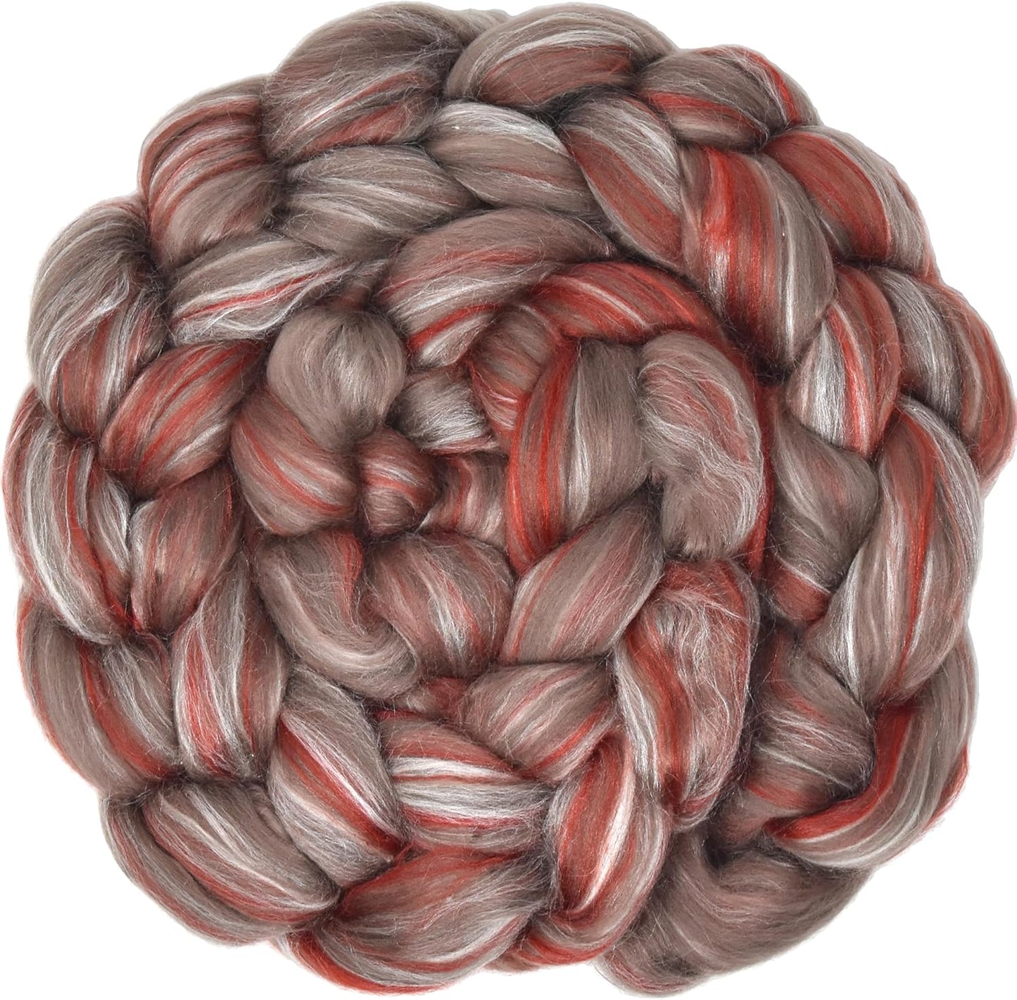 Merino Silk Luxe Tonal Designer Blend. Superfine Merino, Mulberry, Tussah Silk. Top Roving for Spinning or Felting. Sienna Sunset 4oz