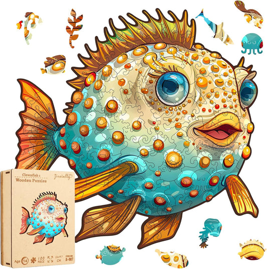 Wooden Puzzles for Kids, 100 Pieces Ocean Wooden Jigsaw Puzzles Kids Ages 8-10-14, Wooden Puzzle for Toddler Children Learning Educational Puzzles Toy Gifts for Friends Family