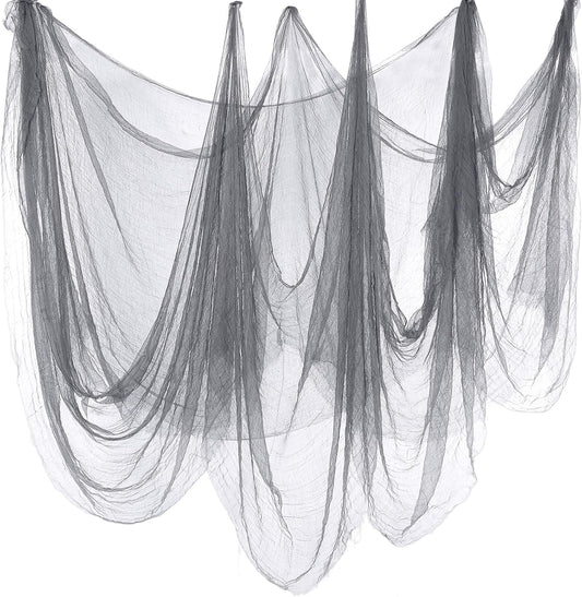 Boao Halloween Cheese cloth 84.65 x 393.7 Inch Gray Cheesecloth Roll for Crafts Large Cotton Muslin Gauze Fabric for Halloween Outdoor & Indoor Spooky Decoration