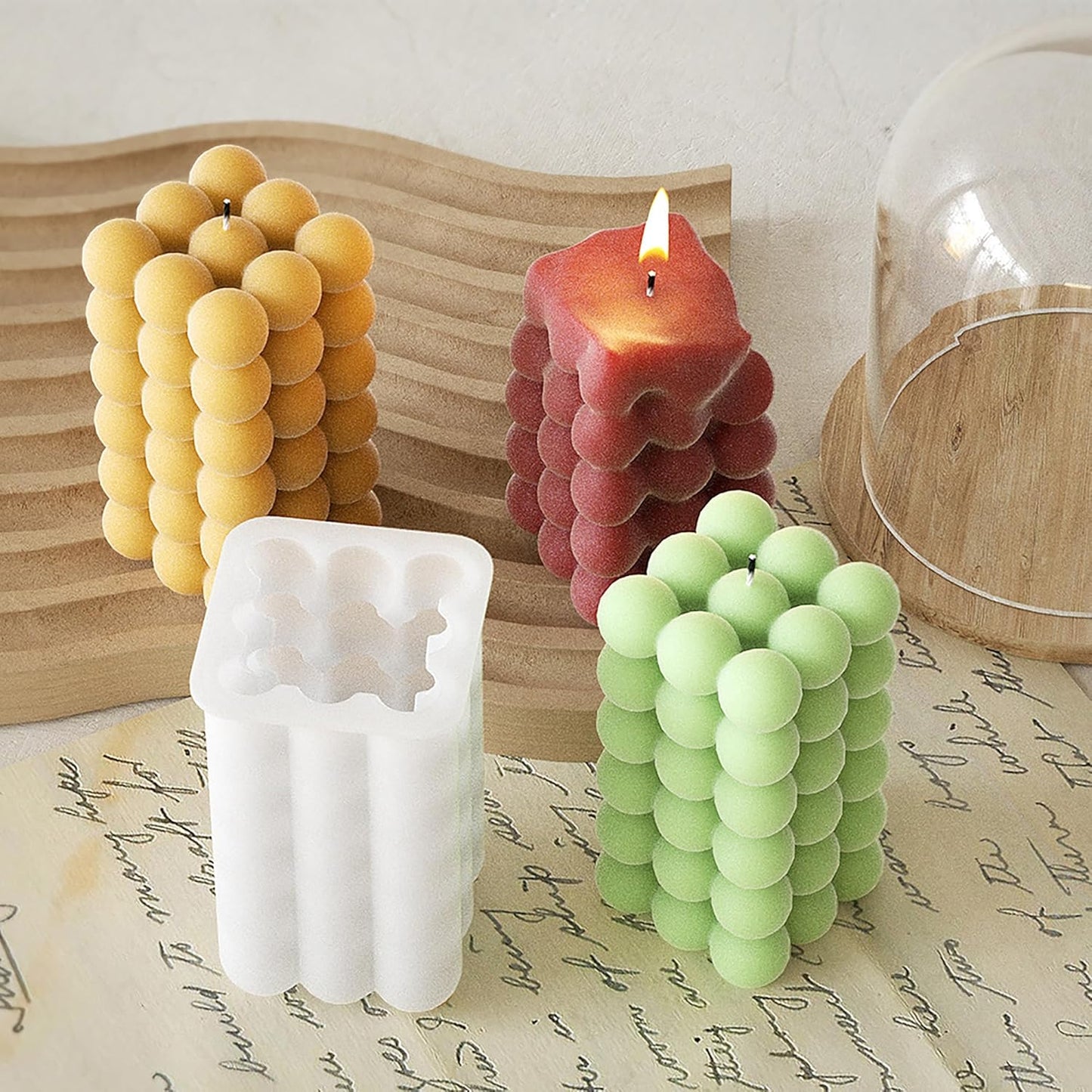 Ball Pillar Cylinder Heart Cylinder Resin Casting Mold Resin Making Molds Silicone Mold for Candle Home Decorate 3D Animal Mold Candle Making Mold