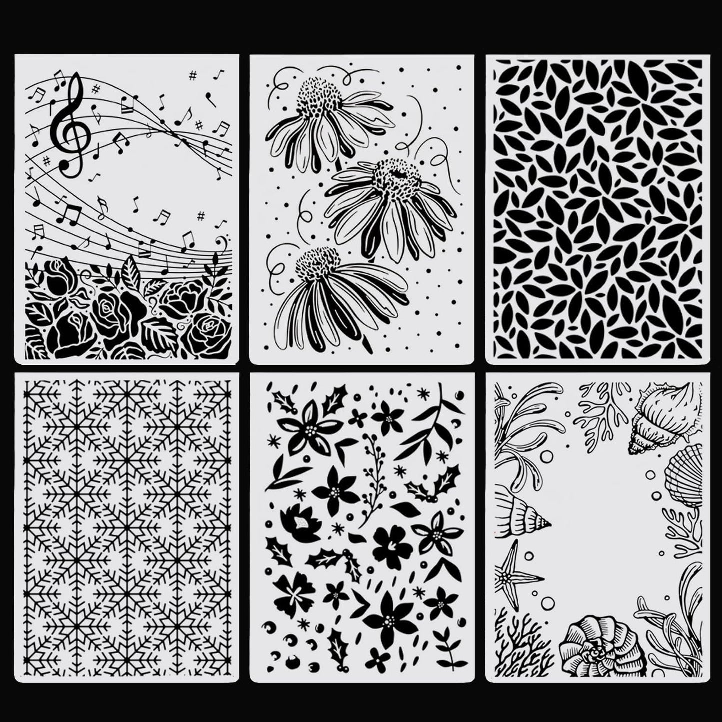 6Pcs Plastic Embossing Folders for Card Making Embossing Machine Template Mold Paper Card Embossing Stencil Flower Leaf Embossing Folder for Scrapbook Photo Album DIY Craft Decoration,4.1 x 5.8inch