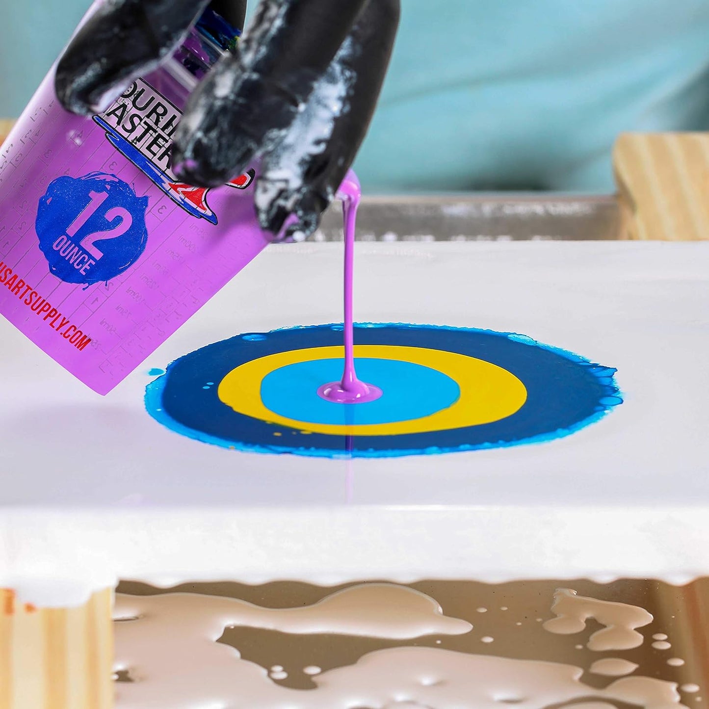 Pouring Masters 12 Ounce (350ml) Graduated Plastic Mixing Cups (Box of 20) - Paint Mixing Cups for Epoxy Resin, Art, Kitchen, Baking - Measurements in OZ and ML, 4 Different Measuring Ratios 1:1