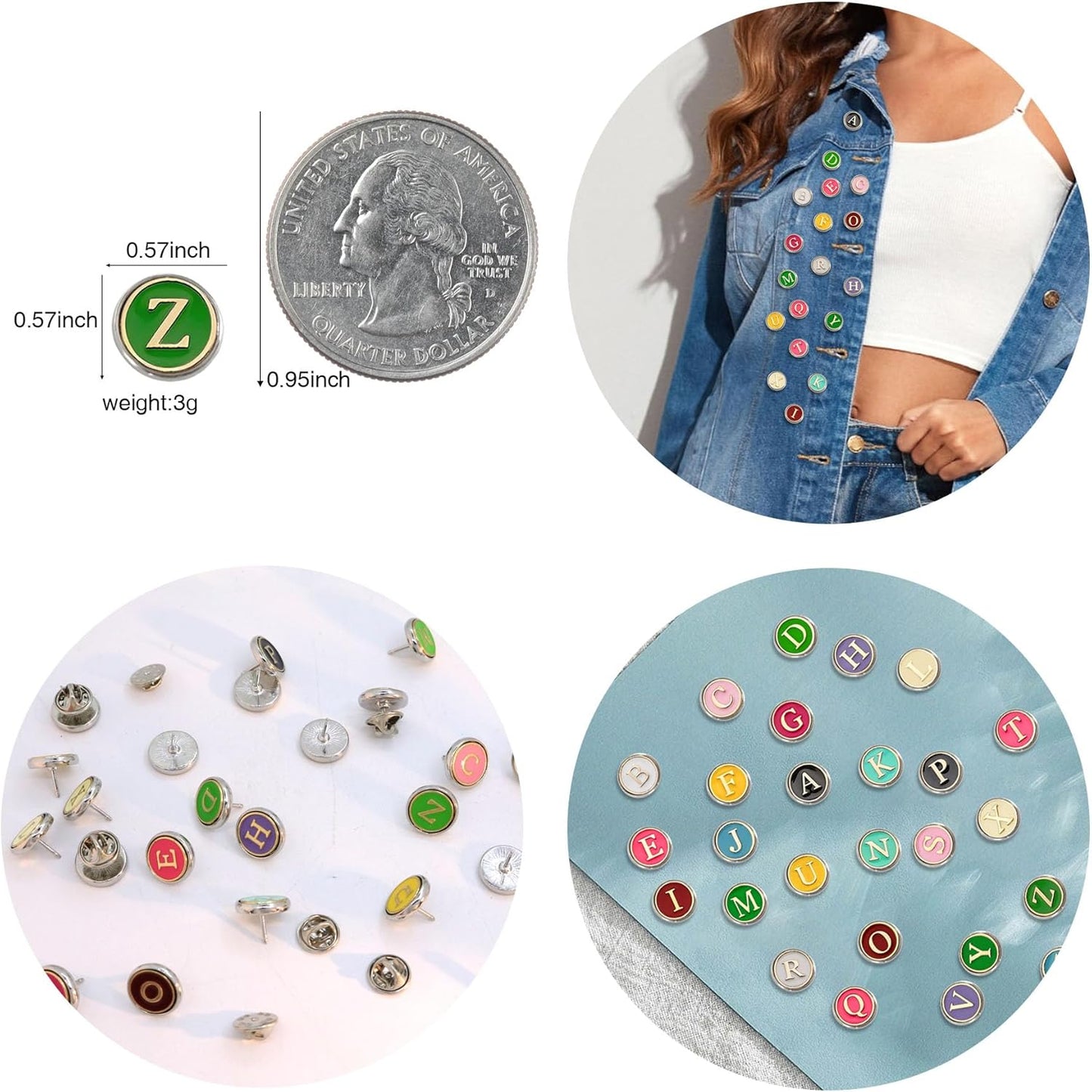 26 Pcs Enamel Letters Brooches Pins for Women Colorful Alphabet Brooch Initial Lapel Pin Badge Alphabet Crafts Breastpin Jewelry Gift for Women Men Clothing Bags Backpacks Jackets Hat