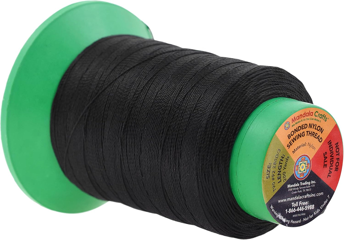 Mandala Crafts Bonded Nylon Thread 12 Neutral Colors Heavy Duty Sewing Threads - 2400 YDs Size 92 280D T90 Tex 90 Thread for Leather Jeans Weaving Outdoor Marine Upholstery Threads