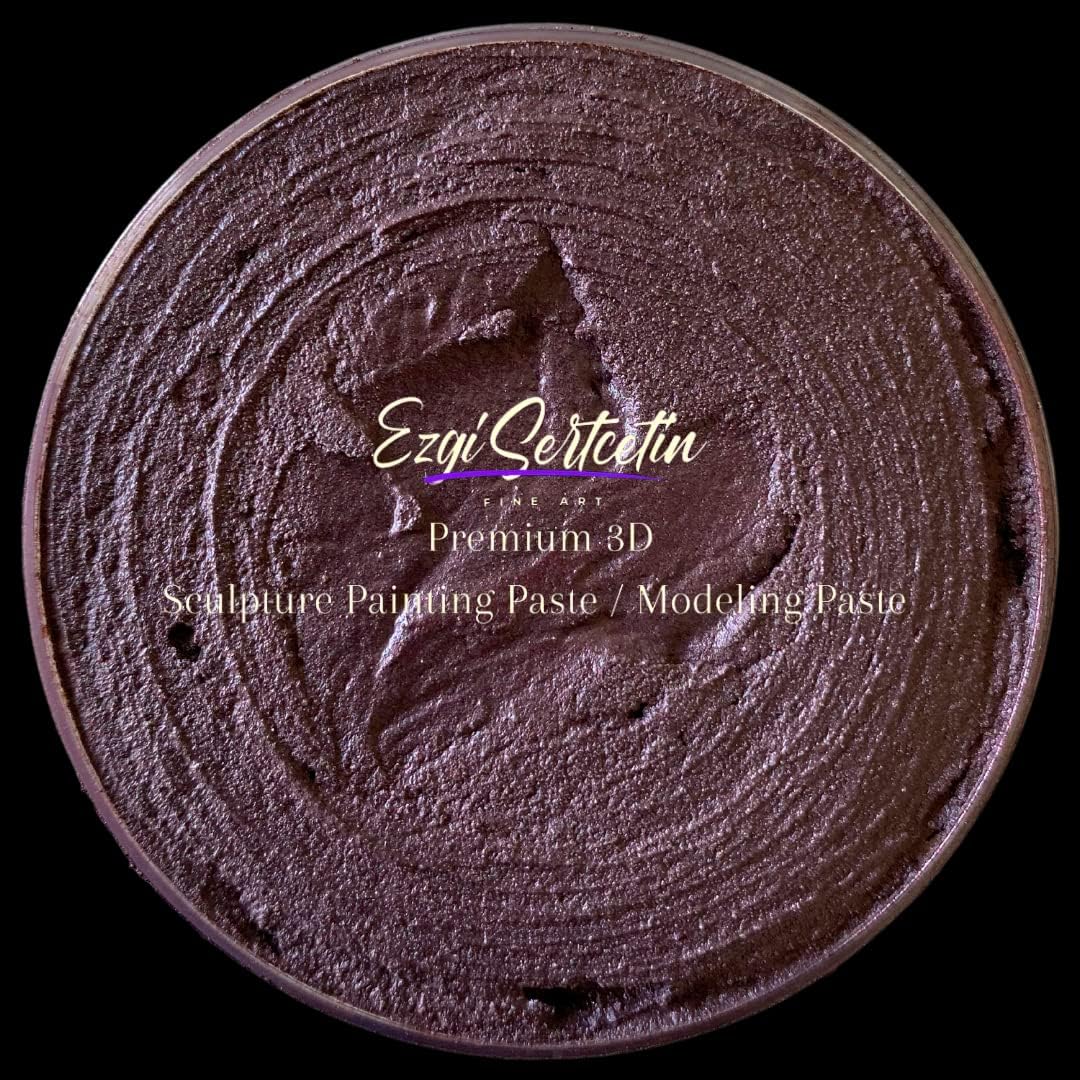 3D Sculpture Painting Paste|Texture Paste|Decorative Plaster|Ready to Use|Unique Colors|Ideal for Artwork|Stencil|Flowers|Texture|Art Relief| 6 oz (Metallic Burgundy)