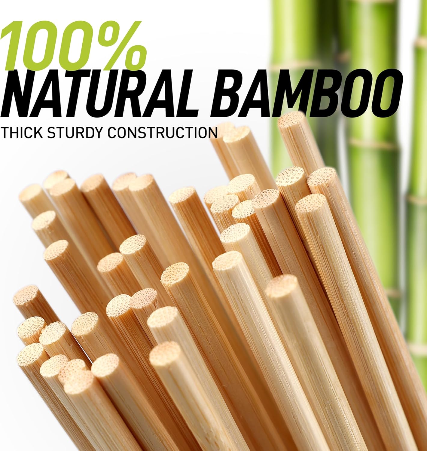 Zulay 100 Pack Bamboo Wooden Skewers - 17.5" Marshmallow Roasting Sticks & Barbeque Skewers For Campfire - Authentic Bamboo Sticks & Smores Sticks For Grilling Hotdogs, Kabobs, BBQ, & More