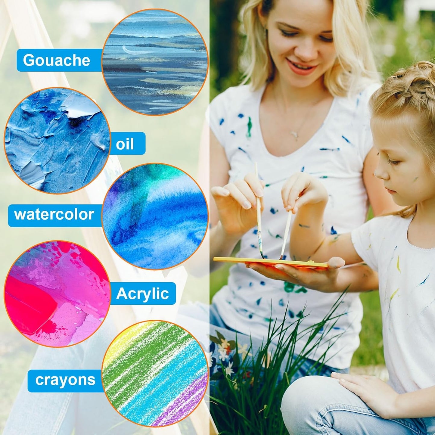 PATIKIL 8x8 Canvas Boards for Painting, 6 Pack 100% Cotton Square Triple Primed Stretched Blank Art Canvas Panel Bulk Thin for Acrylic, Oil, Tempera Paints, White