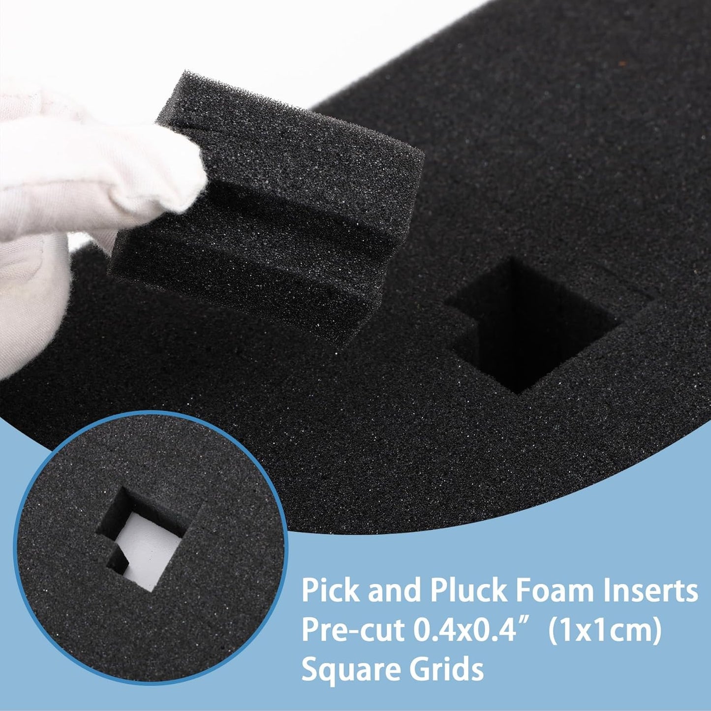 Pick and Pluck Foam Inserts, Pre-cubed Pick Apart Sheets for Crafts Toolbox Game Box Camera Cases Drawer Storage (4Pcs 16 x 12 x 2 Inch)