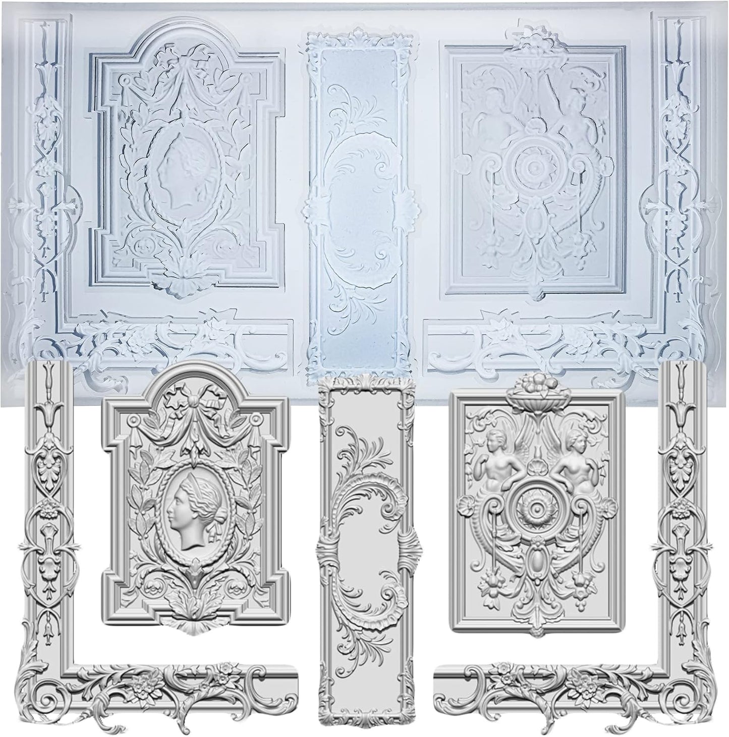 Art Mold for Polyclay Air Dry Clay Plaster, Frame and Plaque