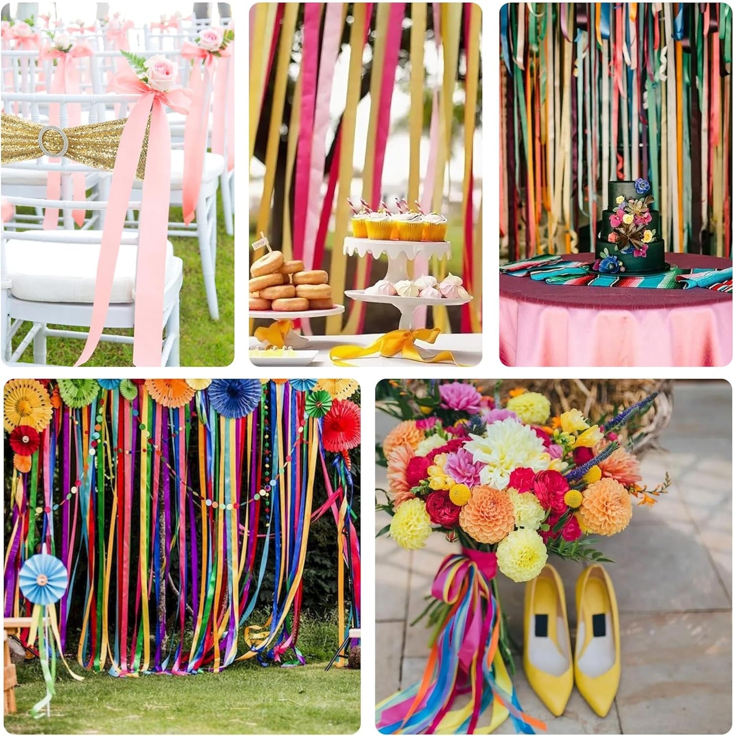 TONIFUL 5/8 Inch x 100yds Black Satin Ribbon Thin Solid Frabic Ribbons for Sewing, Craft, Bows Making, Gift Wrapping, Invitation Cards, Wedding Party Valentine's Decor