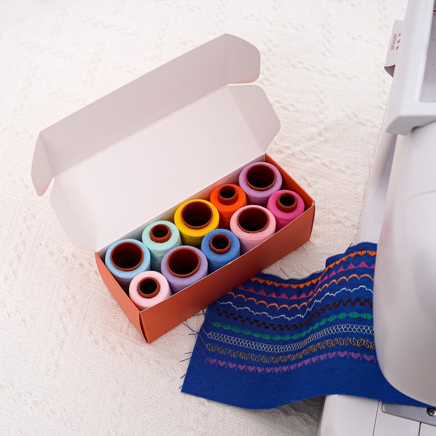 Sewing Thread Kit, All Purpose Sewing Thread 40wt, 10 Spools Assorted Colors Each 800 Yards of Polyester Threads for Sewing Machine, Hand Stitching, Quilting, Serger (Light Color Series)