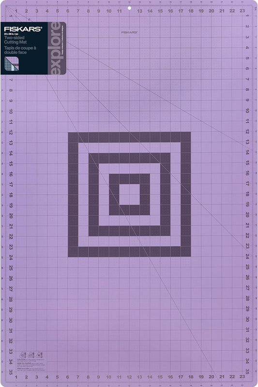 Fiskars Self Healing Cutting Mat with Grid for Sewing, Quilting, and Crafts - 24" x 36 Grid Lilac/Mountain Haze