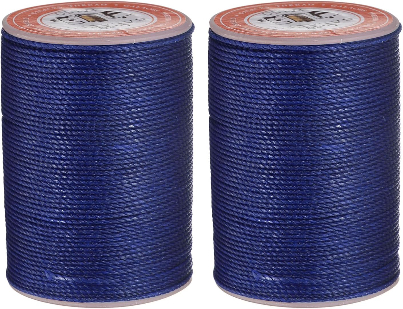 uxcell Round Leather Sewing Waxed Thread, 55m / 60 Yards Polyester Wax String, 0.80mm Wax Stitching Cord for Leather Crafts, Bookbinding, Bracelets Braided, Sapphire Blue, 2pcs