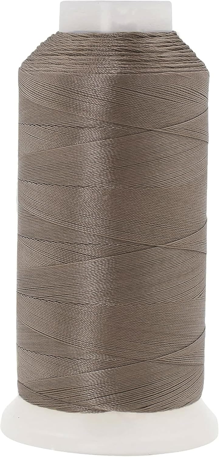 Mandala Crafts Taupe Heavy Duty Thread -1500 Yds Tex 90 Thread for Sewing Drapery Jeans Leather Hair Outdoor Marine Upholstery